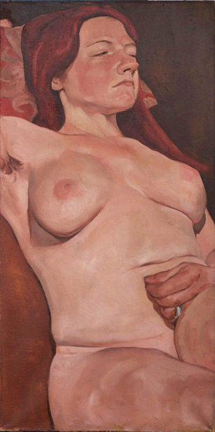 oil painting portrait nude red vermillion joseph besch