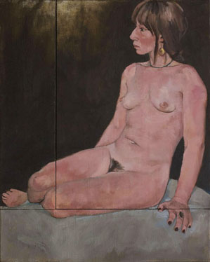 nude oil painting besch multiple canvas