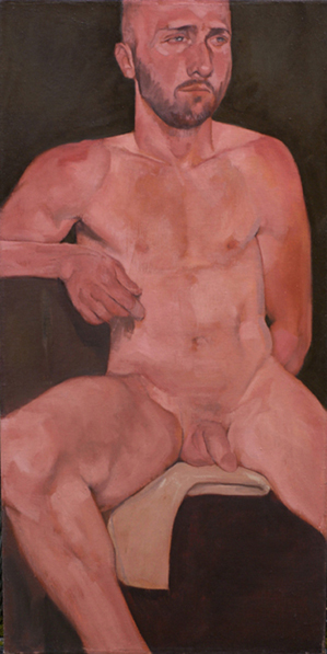 oil painting portrait nude athlete