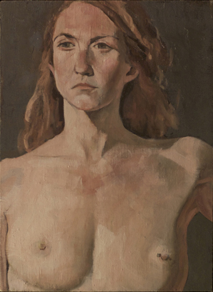 oil painting portrait nude pierce nipple