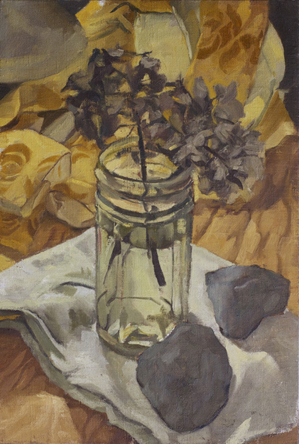 still life oil painting flowers vase