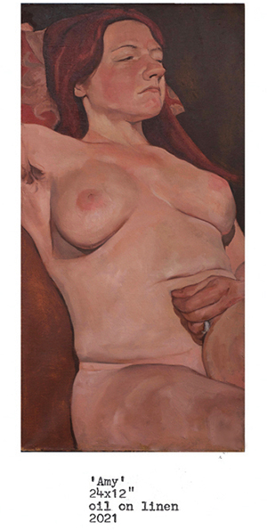 joseph besch nude painting portrait amy red